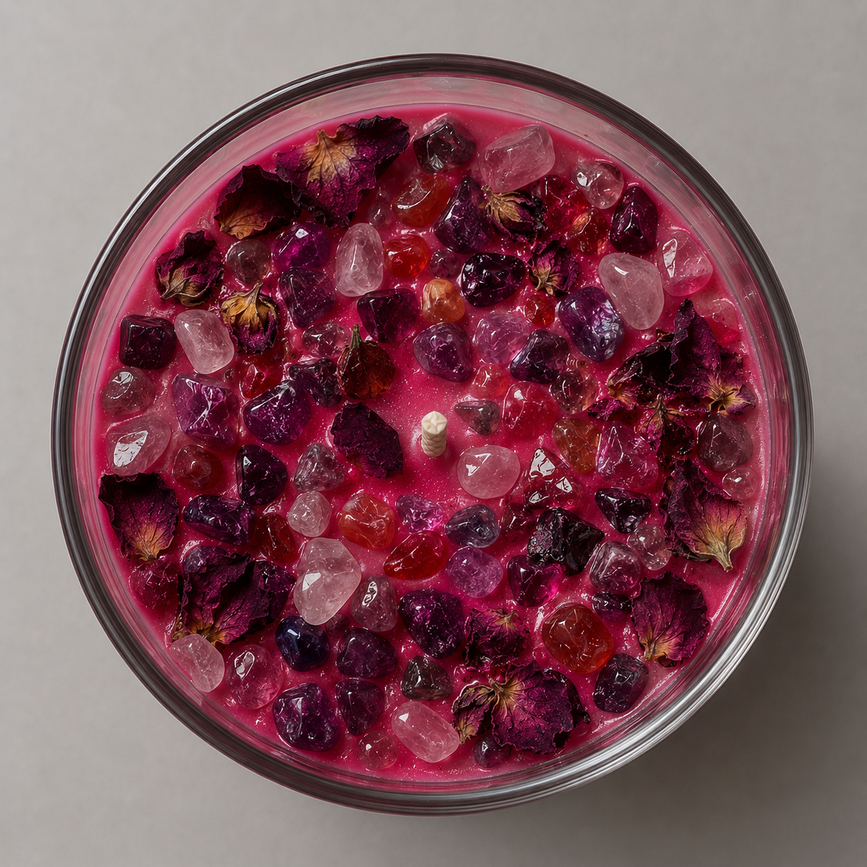Crimson Bloom Handmade Candle
