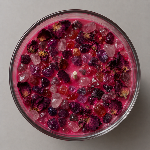 Crimson Bloom Handmade Candle